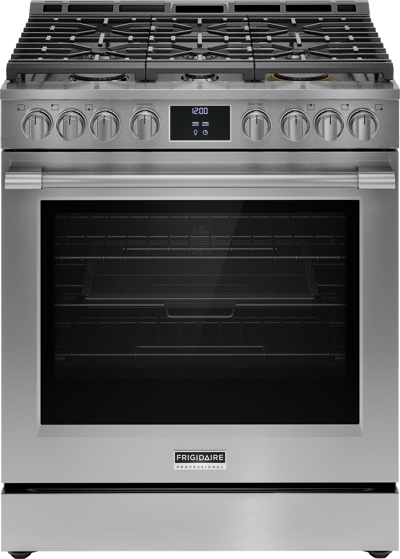 Frigidaire Professional Smudge-Proof® Stainless Steel 30" Front Control Gas Range with Total Convection (6 Cu. Ft) - PCFG3080AF