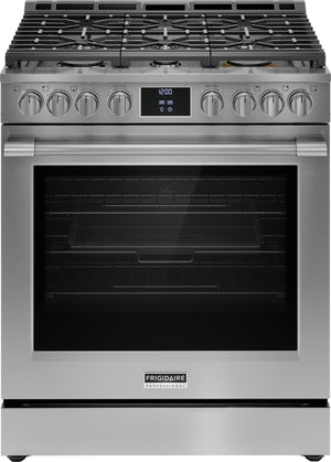 Frigidaire Professional Smudge-Proof® Stainless Steel 30" Front Control Gas Range with Total Convection (6 Cu. Ft) - PCFG3080AF