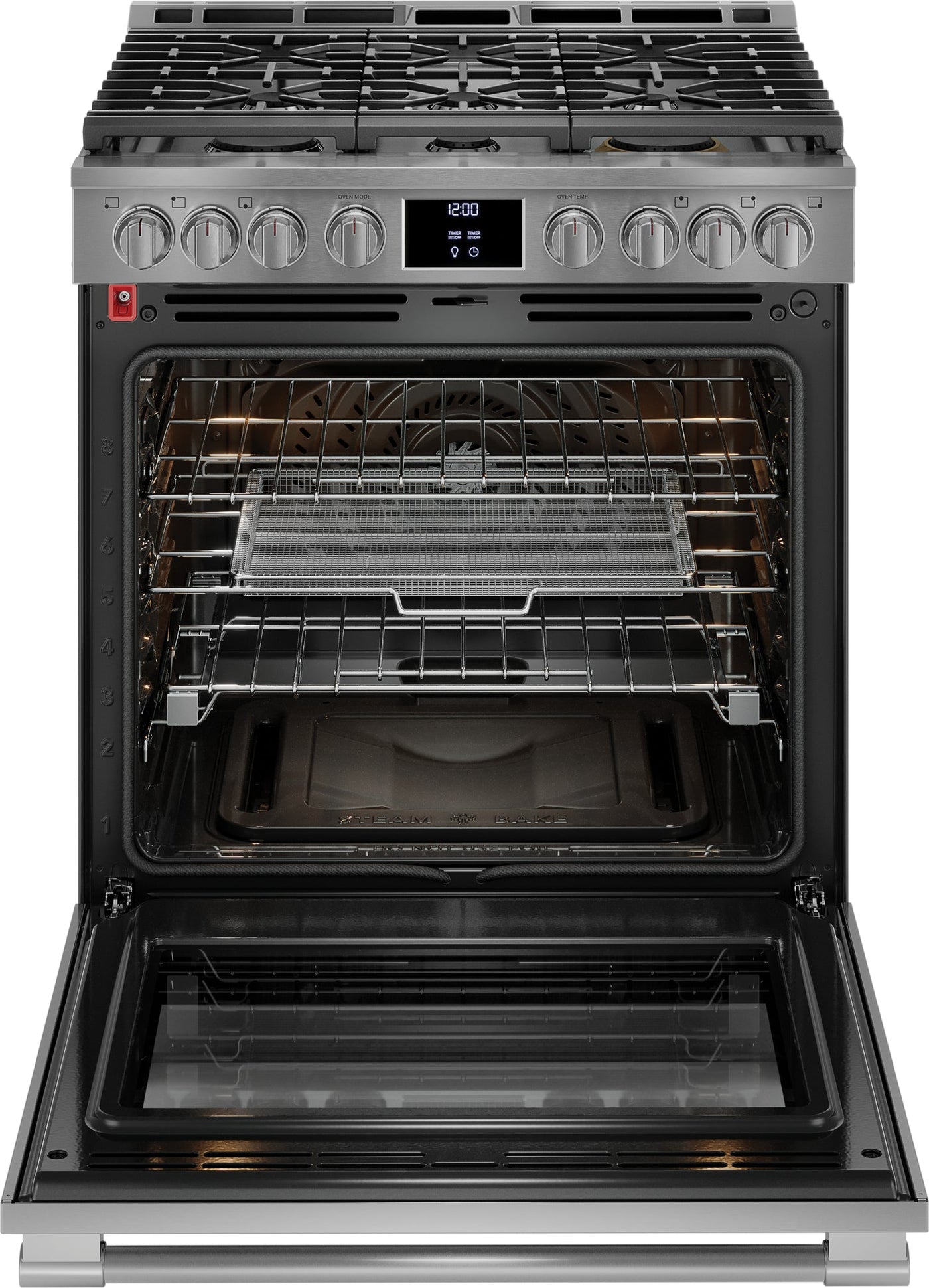 Frigidaire Professional Smudge-Proof® Stainless Steel 30" Front Control Gas Range with Total Convection (6 Cu. Ft) - PCFG3080AF