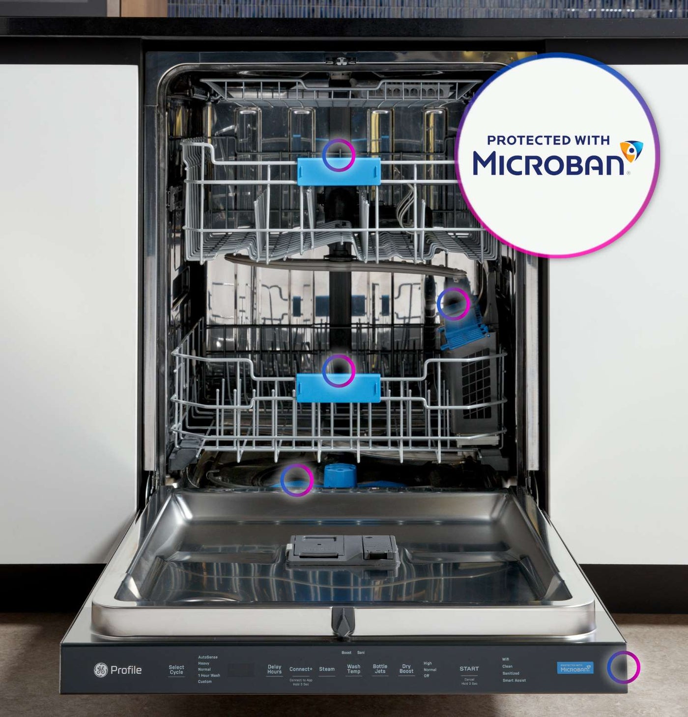 GE Profile 24" Fingerprint Resistant Stainless Smart Dishwasher with Stainless Steel Interior and Third Rack - PDP715SYVFS