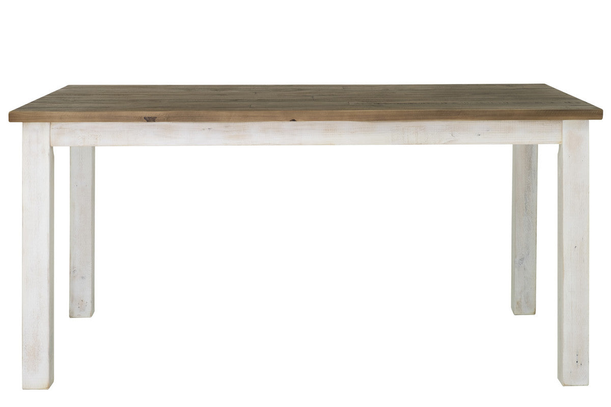 Borsgade Reclaimed Pine Round Dining Table - Antique White/Rustic Natural