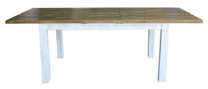 Borsgade Reclaimed Pine Extension Dining Table - Antique White/Rustic Natural