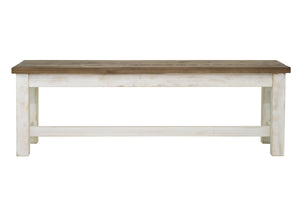 Borsgade Reclaimed Pine Bench - Antique White/Rustic Natural