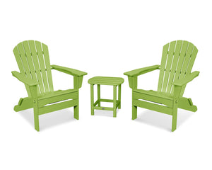 POLYWOOD® South Beach 3-Piece Folding Adirondack Set - Lime