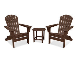 POLYWOOD® South Beach 3-Piece Folding Adirondack Set - Mahogany
