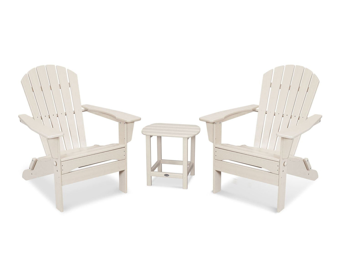 POLYWOOD® South Beach 3-Piece Folding Adirondack Set - Sand