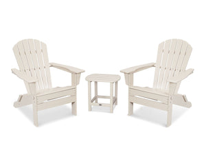 POLYWOOD® South Beach 3-Piece Folding Adirondack Set - Sand