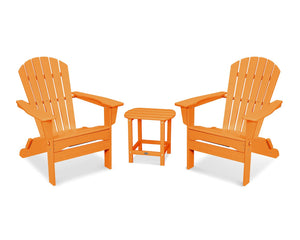POLYWOOD® South Beach 3-Piece Folding Adirondack Set - Tangerine