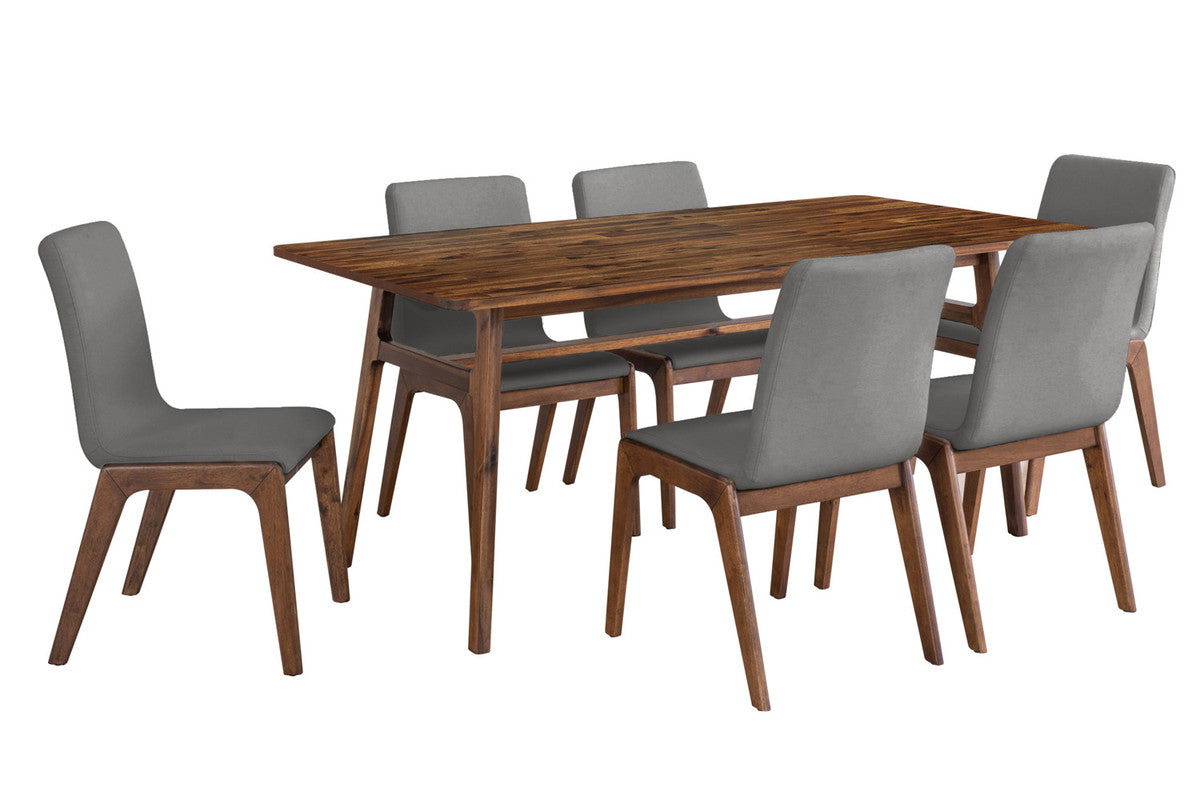 Thomaa Dining Chair Set - Brown/Dark Grey - Set of 2