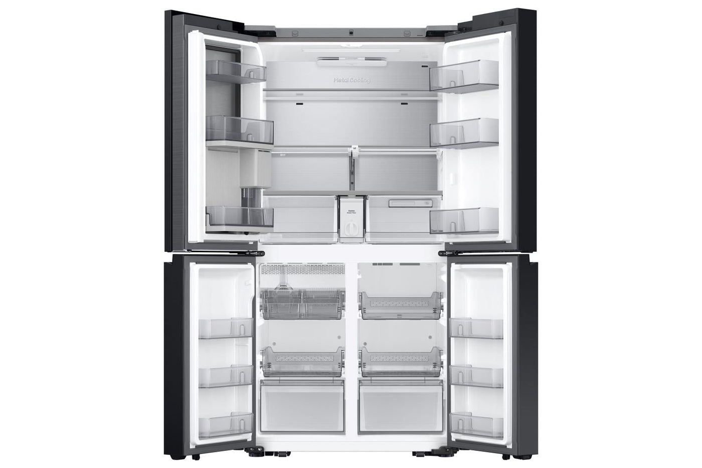 Samsung BESPOKE Stainless Steel 36" 4-Door Flex with AI Family Hub+ (22.5cu.ft.) - RF23DB9900QDAC