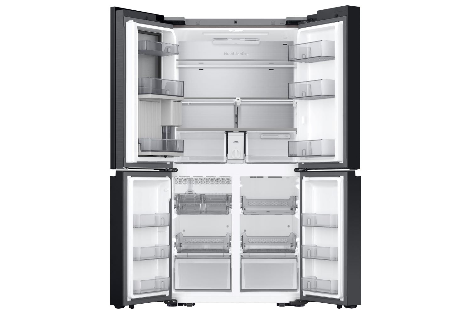 Samsung BESPOKE Stainless Steel 36" 4-Door Flex with AI Family Hub+ (22.5cu.ft.) - RF23DB9900QDAC