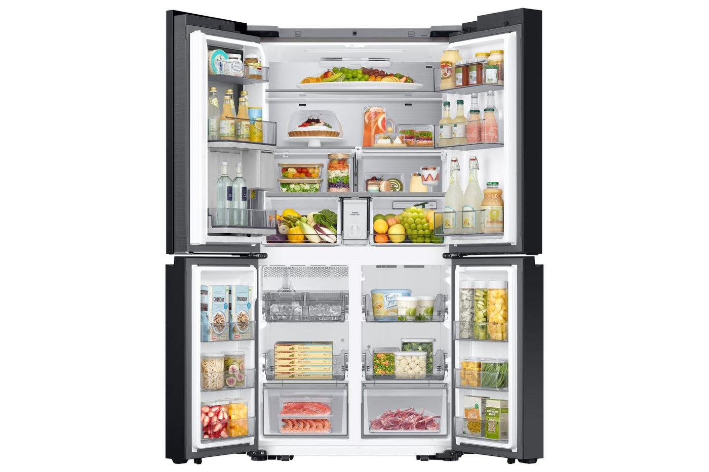 Samsung BESPOKE Stainless Steel 36" 4-Door Flex with AI Family Hub+ (22.5cu.ft.) - RF23DB9900QDAC
