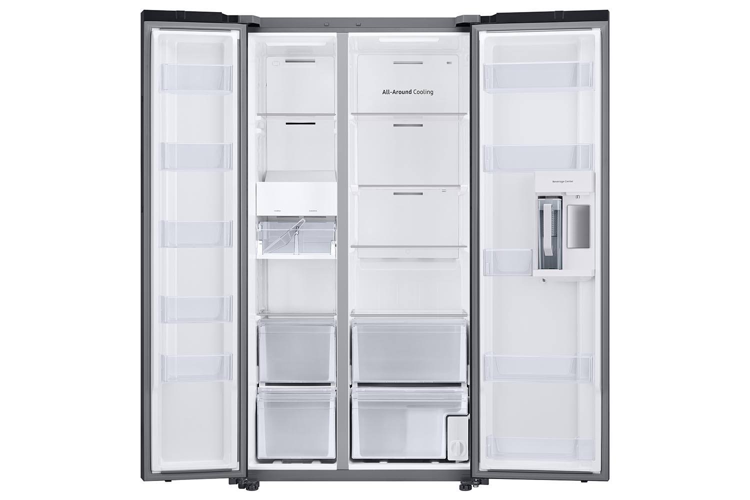 Samsung BESPOKE White Glass 36" Side-by-Side Refrigerator with Beverage Center (22.6 cu.ft) - RS23CB760012AA