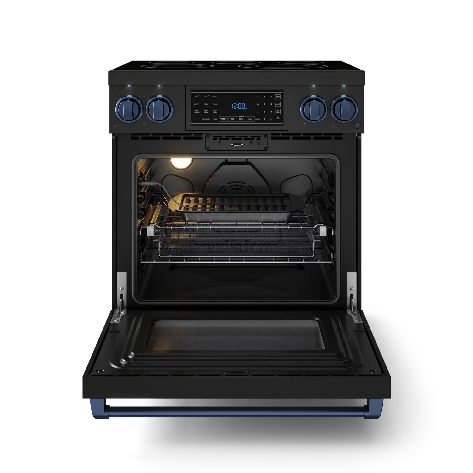 Thor Kitchen Black Stainless Steel Freestanding Professional Electric Range|Gordon Ramsay Series (4.55 cu.ft.) - RSE30B-BLU