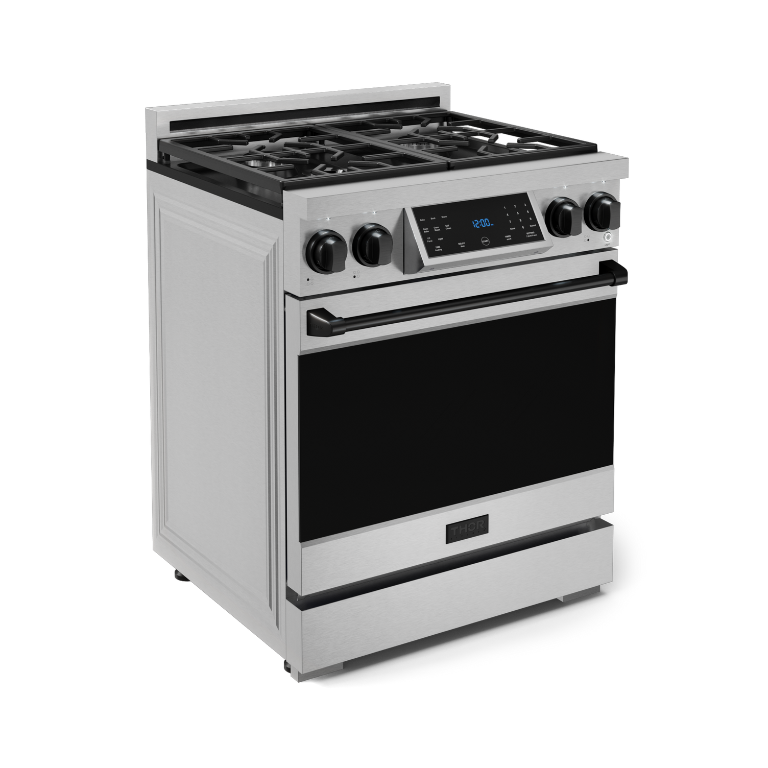 Thor Kitchen Stainless Steel Freestanding Professional Liquid Propane Gas Range|Gordon Ramsay Series (4.55 cu.ft.) - RSG30LP-BLK