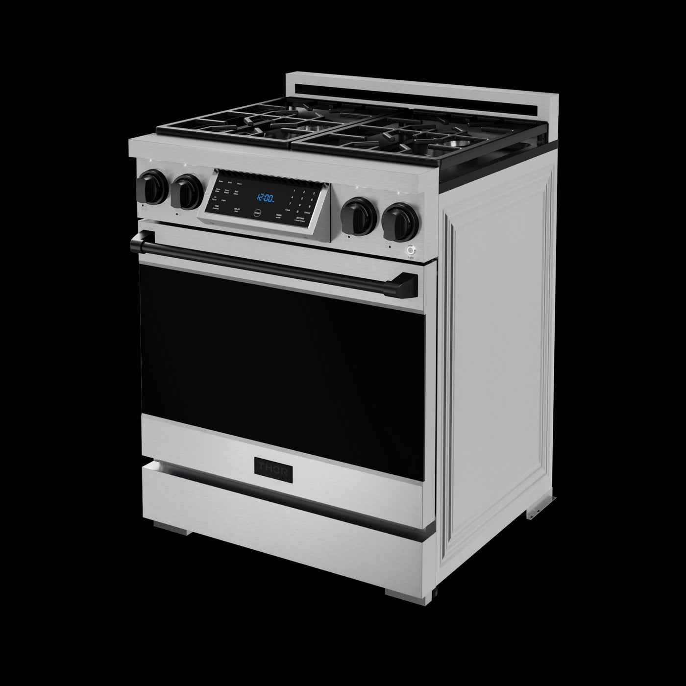 Thor Kitchen Stainless Steel Freestanding Professional Liquid Propane Gas Range|Gordon Ramsay Series (4.55 cu.ft.) - RSG30LP-BLK