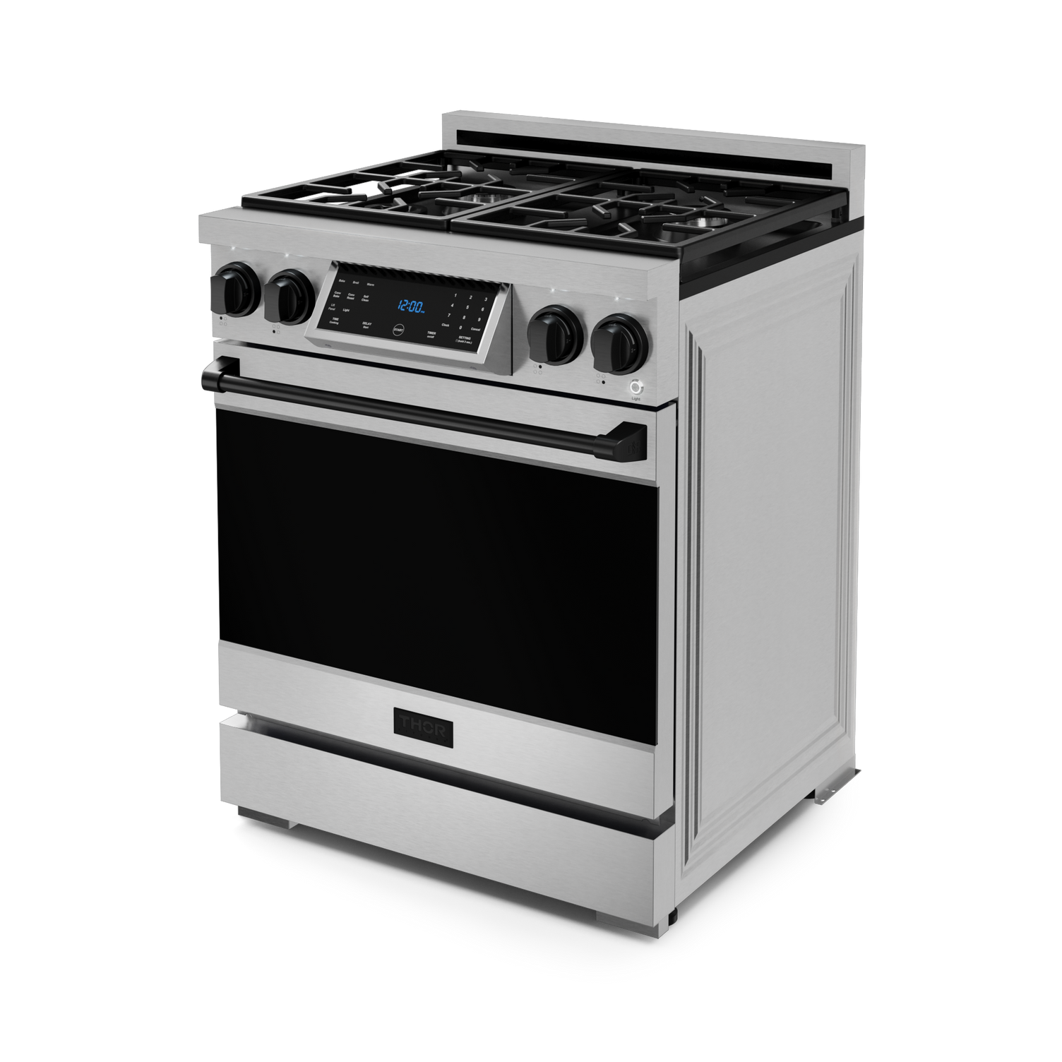 Thor Kitchen Stainless Steel Freestanding Professional Liquid Propane Gas Range|Gordon Ramsay Series (4.55 cu.ft.) - RSG30LP-BLK