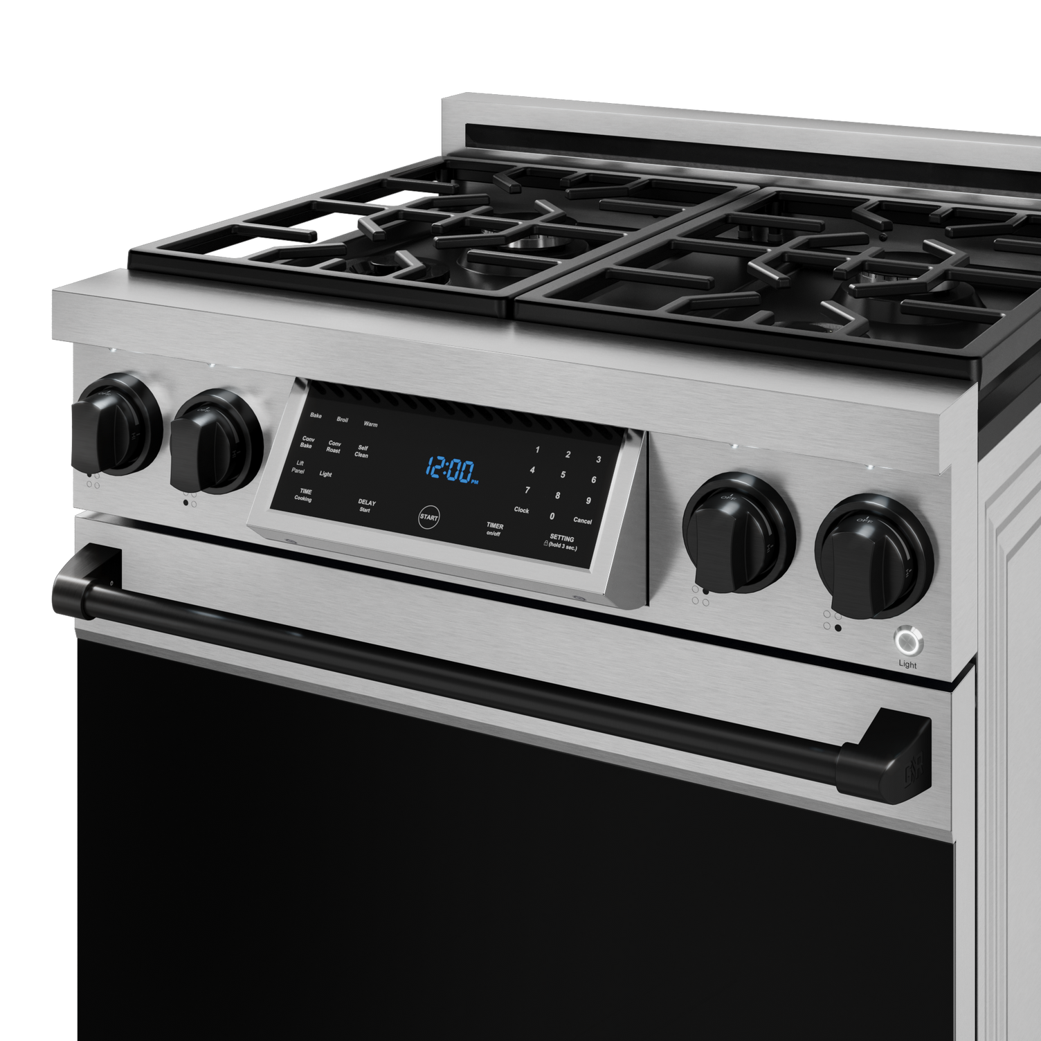 Thor Kitchen Stainless Steel Freestanding Professional Liquid Propane Gas Range|Gordon Ramsay Series (4.55 cu.ft.) - RSG30LP-BLK
