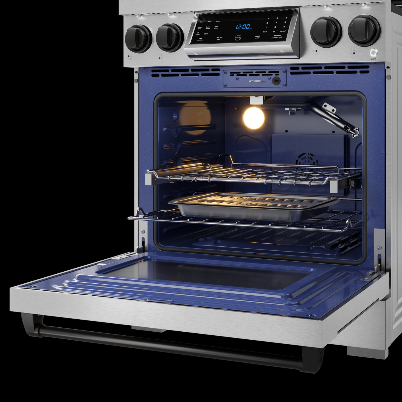 Thor Kitchen Stainless Steel Freestanding Professional Liquid Propane Gas Range|Gordon Ramsay Series (4.55 cu.ft.) - RSG30LP-BLK