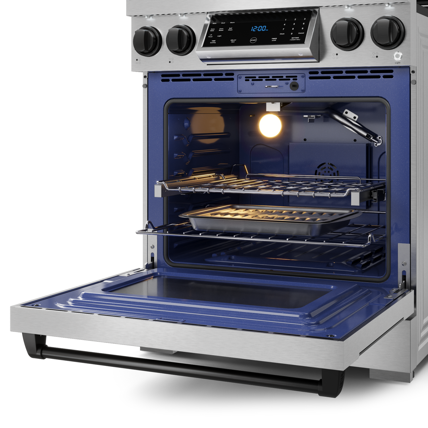 Thor Kitchen Stainless Steel Freestanding Professional Liquid Propane Gas Range|Gordon Ramsay Series (4.55 cu.ft.) - RSG30LP-BLK