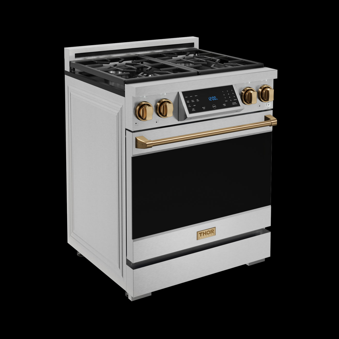 Thor Kitchen Stainless Steel Freestanding Professional Liquid Propane Gas Range|Gordon Ramsay Series (4.55 cu.ft.) - RSG30LP-BRZ