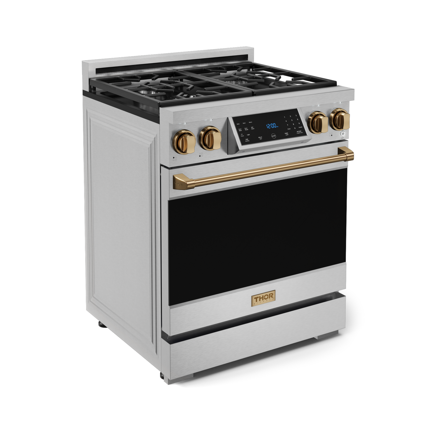 Thor Kitchen Stainless Steel Freestanding Professional Liquid Propane Gas Range|Gordon Ramsay Series (4.55 cu.ft.) - RSG30LP-BRZ