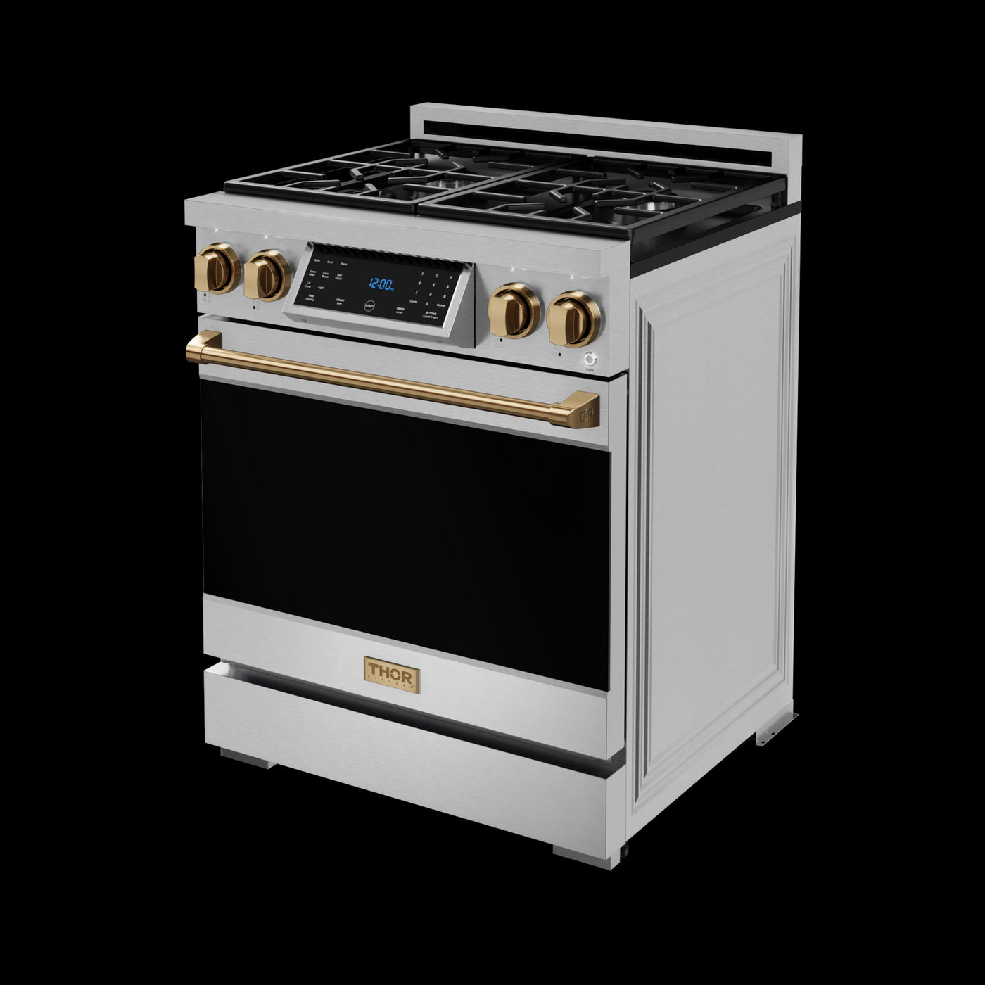 Thor Kitchen Stainless Steel Freestanding Professional Liquid Propane Gas Range|Gordon Ramsay Series (4.55 cu.ft.) - RSG30LP-BRZ
