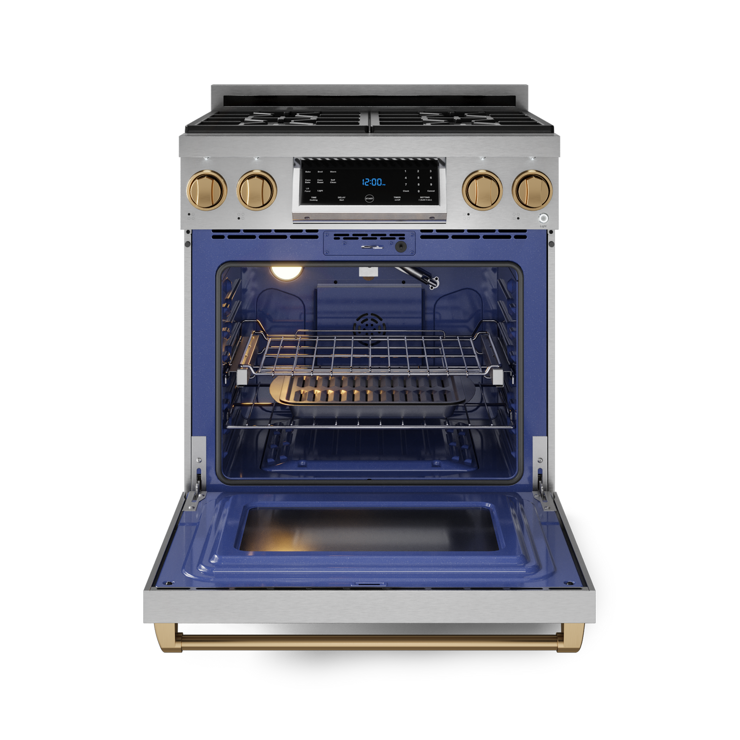 Thor Kitchen Stainless Steel Freestanding Professional Liquid Propane Gas Range|Gordon Ramsay Series (4.55 cu.ft.) - RSG30LP-BRZ