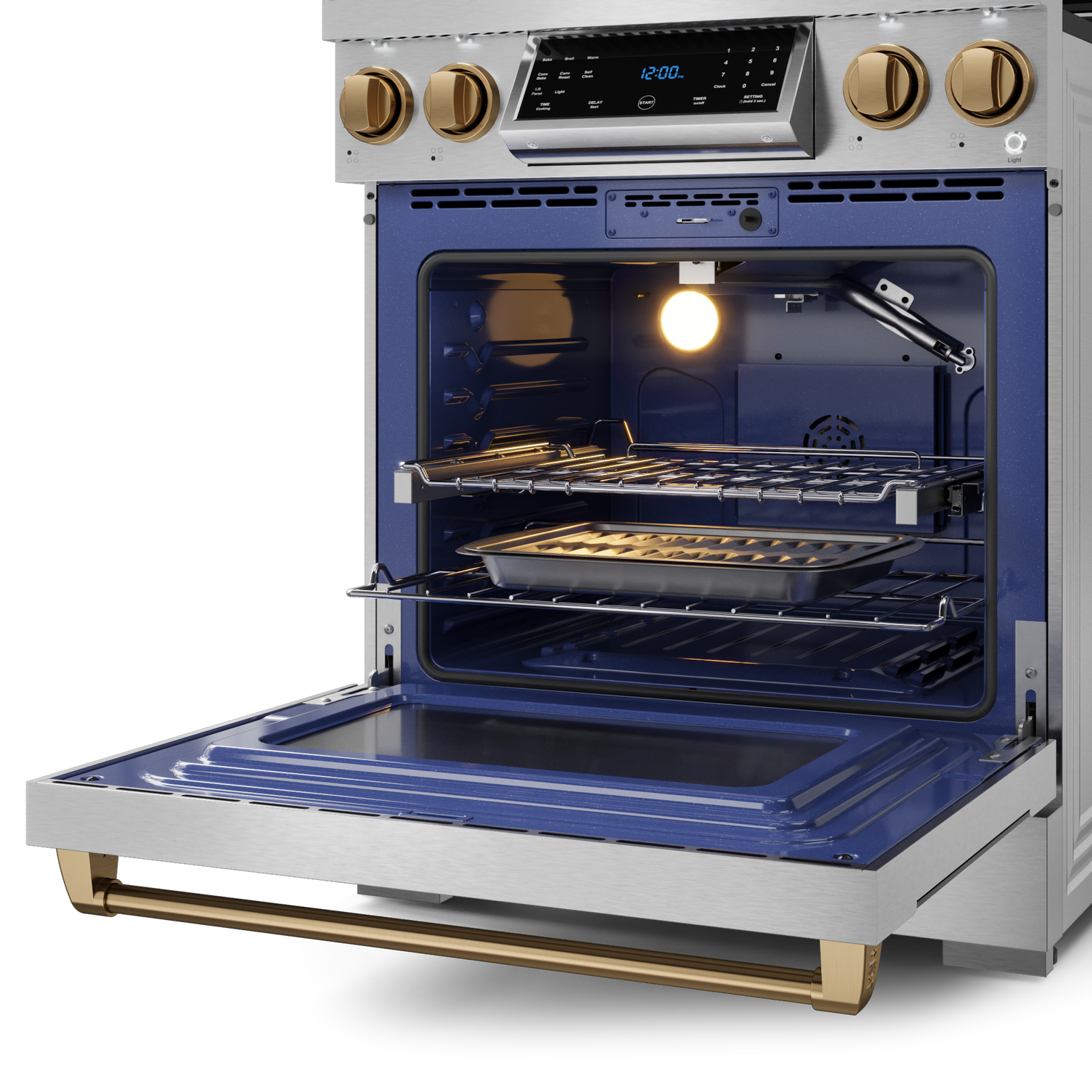Thor Kitchen Stainless Steel Freestanding Professional Liquid Propane Gas Range|Gordon Ramsay Series (4.55 cu.ft.) - RSG30LP-BRZ