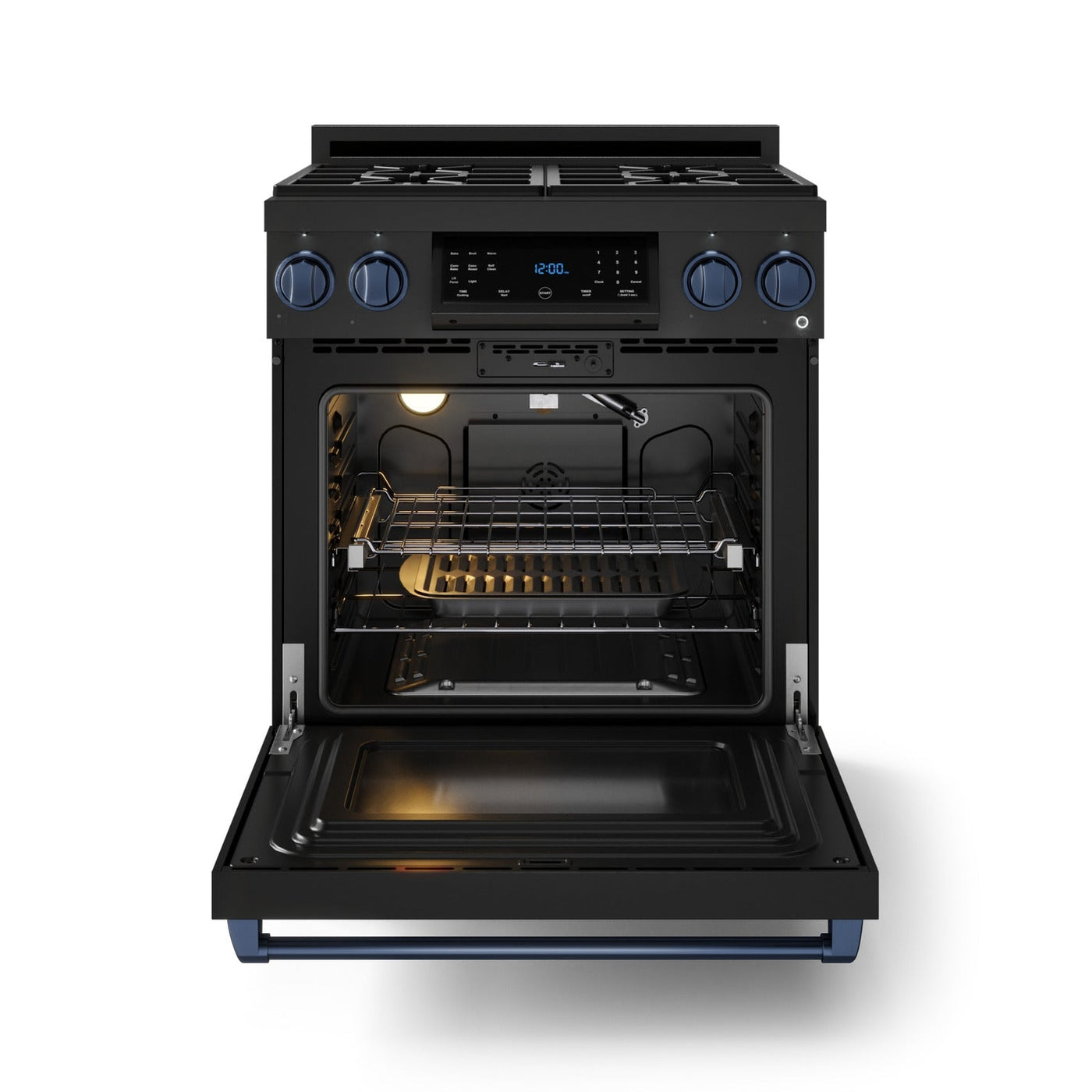 Thor Kitchen Black Stainless Steel Freestanding Liquid Propane Gas Range|Gordon Ramsay Series (4.55 cu.ft.) - RSG30BLP-BLU