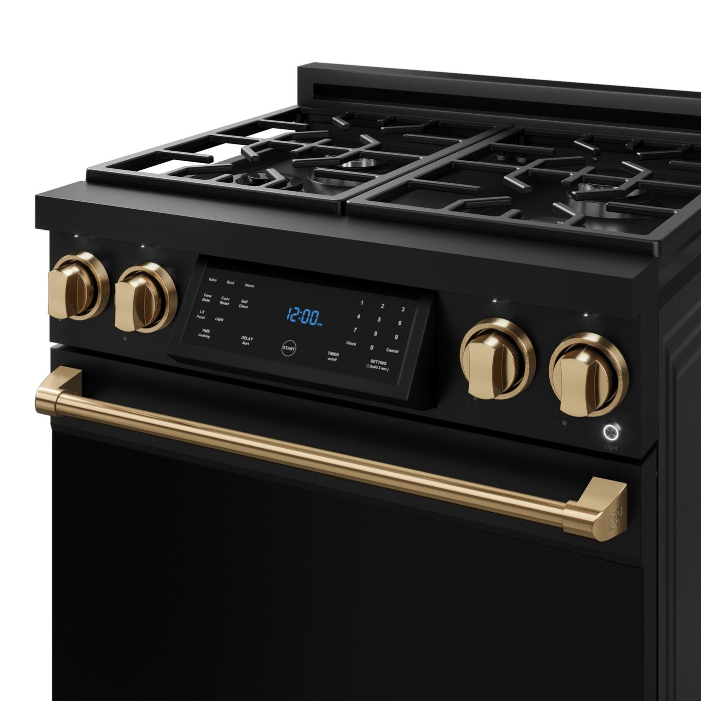 Thor Kitchen Black Stainless Steel Freestanding Professional Liquid Propane Gas Range|Gordon Ramsay Series (4.55 cu.ft.) - RSG30BLP-BRZ