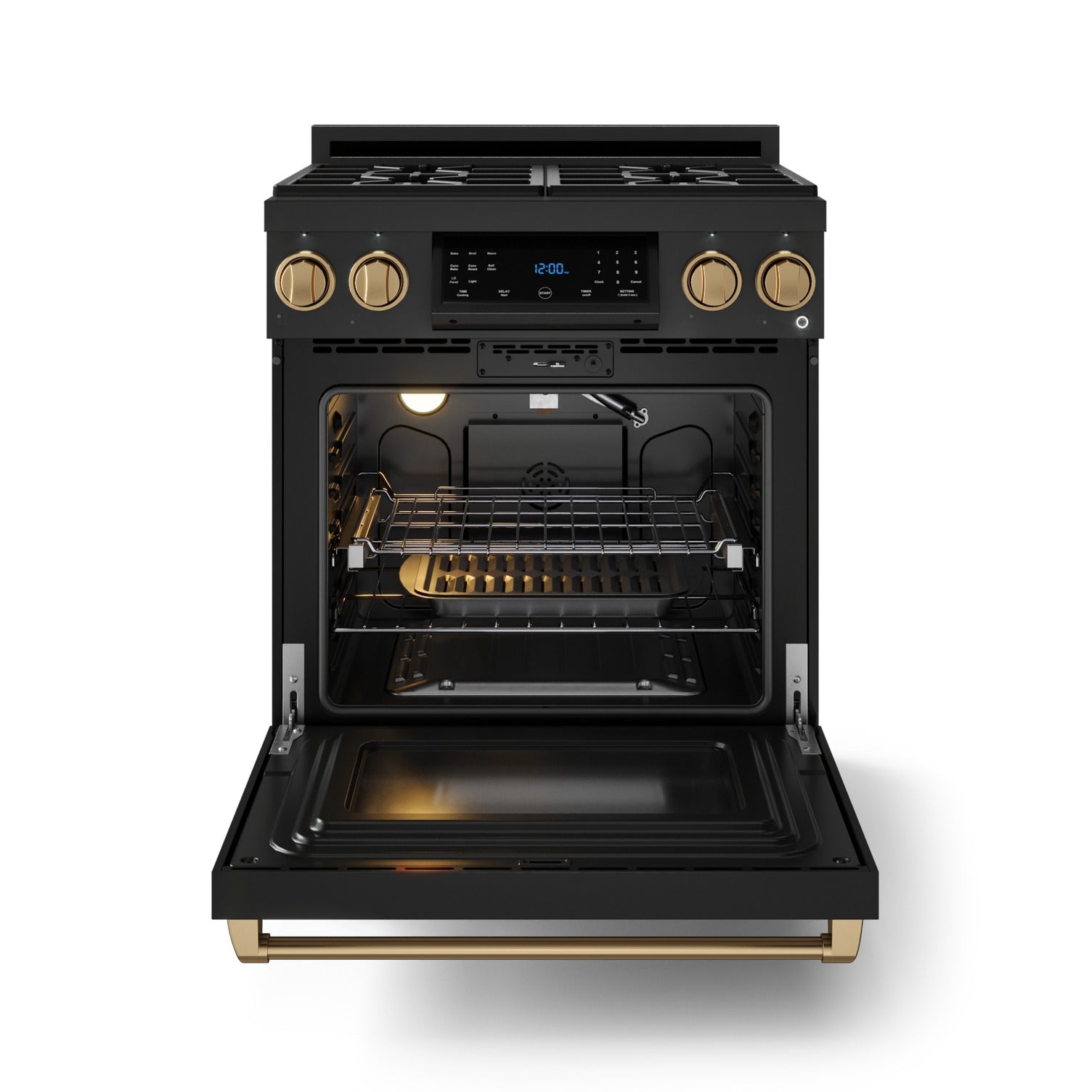 Thor Kitchen Black Stainless Steel Freestanding Professional Liquid Propane Gas Range|Gordon Ramsay Series (4.55 cu.ft.) - RSG30BLP-BRZ