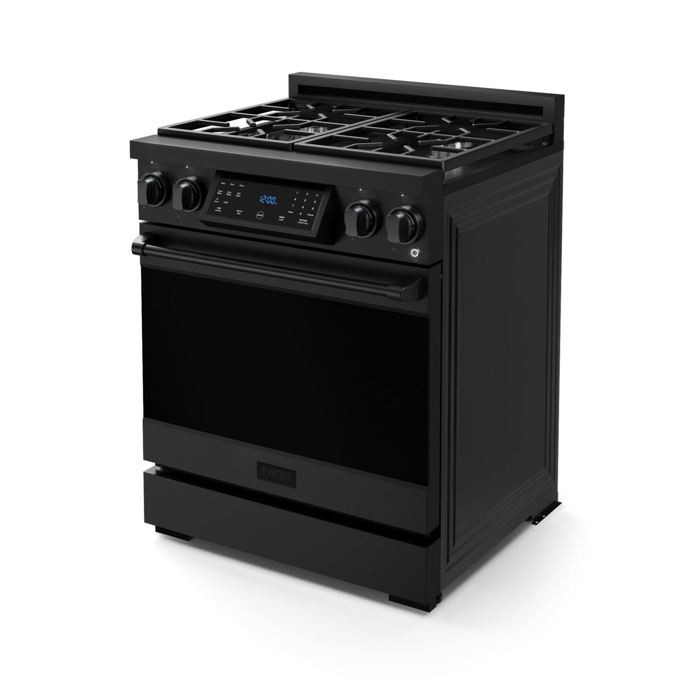 Thor Kitchen Black Stainless Steel Freestanding Professional Liquid Propane Gas Range|Gordon Ramsay Series (4.55 cu.ft.) - RSG30BLP