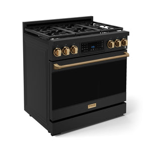 Thor Kitchen Série Gordon Ramsay Cuisinière au gaz propane professionnelle autonome 6,0 pi³ acier inoxydable noir RSG36BLP-BRZ
