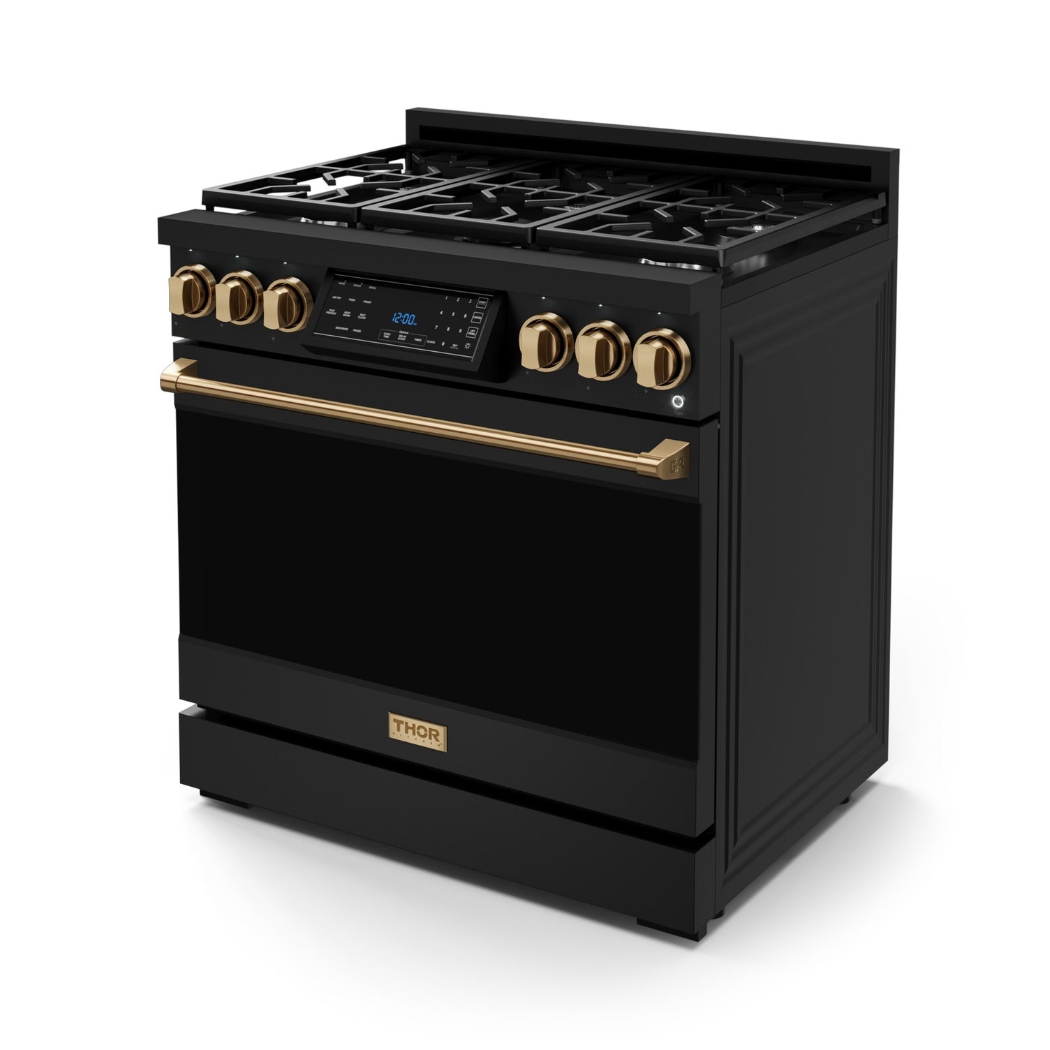 Thor Kitchen Black Stainless Steel Freestanding Professional Liquid Propane Gas Range|Gordon Ramsay Series (6 cu.ft.) - RSG36BLP-BRZ