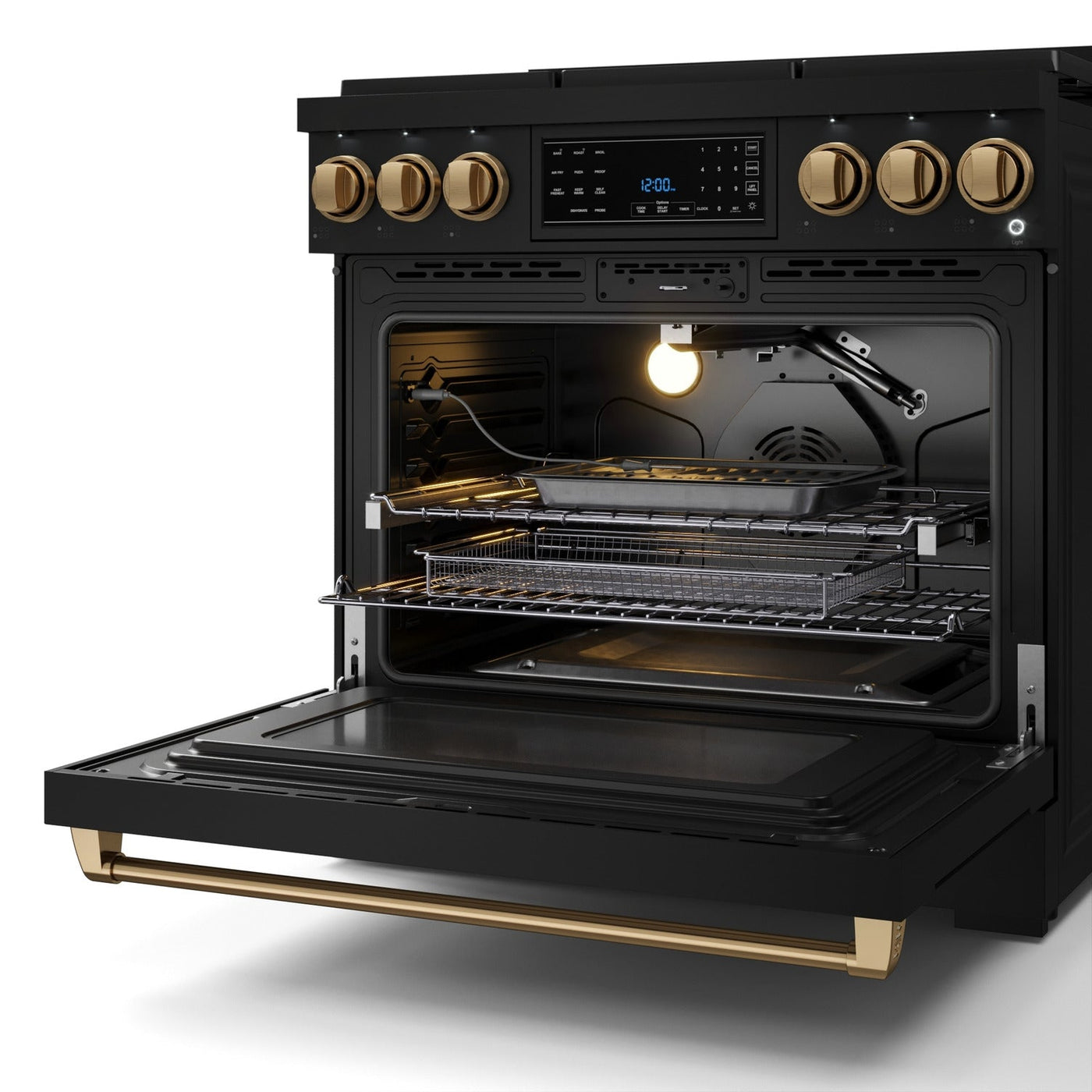 Thor Kitchen Black Stainless Steel Freestanding Professional Liquid Propane Gas Range|Gordon Ramsay Series (6 cu.ft.) - RSG36BLP-BRZ