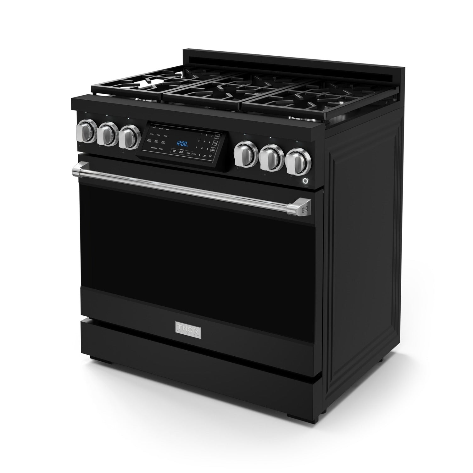 Thor Kitchen Black Stainless Steel Freestanding Professional Liquid Propane Gas Range|Gordon Ramsay Series (6 cu.ft.) - RSG36BLP-SS