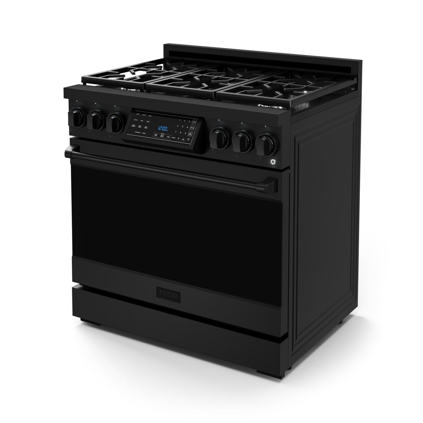 Thor Kitchen Black Stainless Steel Freestanding Professional Liquid Propane Gas Range|Gordon Ramsay Series (6 cu.ft.) - RSG36BLP