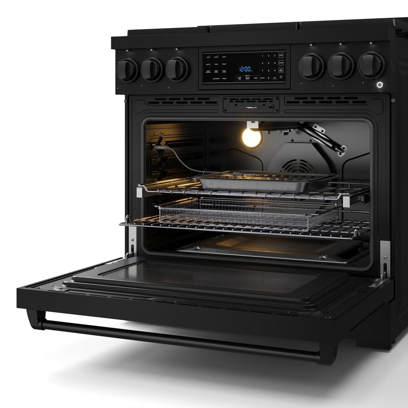 Thor Kitchen Black Stainless Steel Freestanding Professional Liquid Propane Gas Range|Gordon Ramsay Series (6 cu.ft.) - RSG36BLP