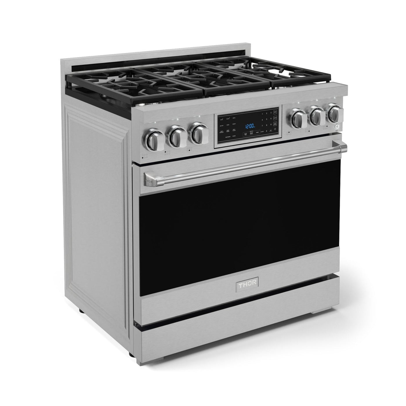 Thor Kitchen Stainless Steel Freestanding Professional Liquid Propane Gas Range|Gordon Ramsay Series (6 cu.ft.)- RSG36LP