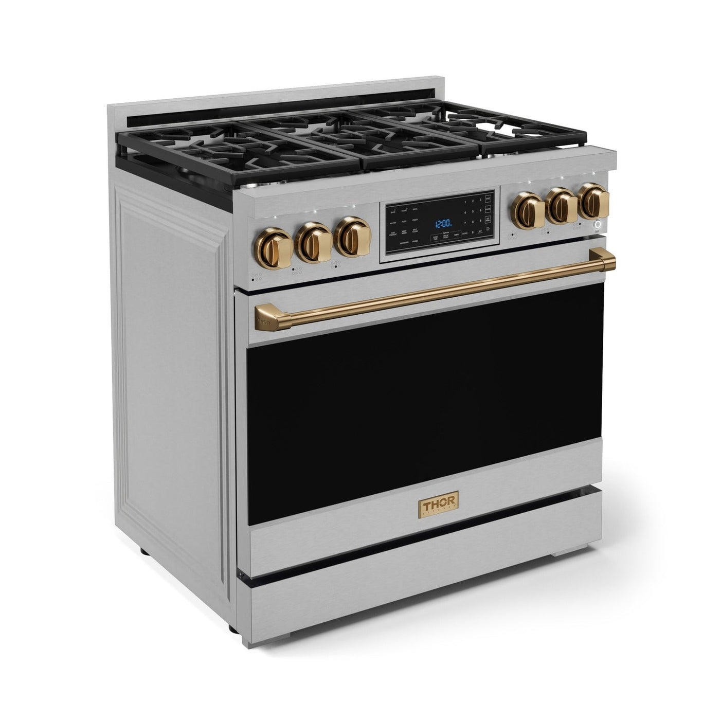 Thor Kitchen Stainless Steel Freestanding Professional Liquid Propane Gas Range|Gordon Ramsay Series (6 cu.ft.) - RSG36LP-BRZ