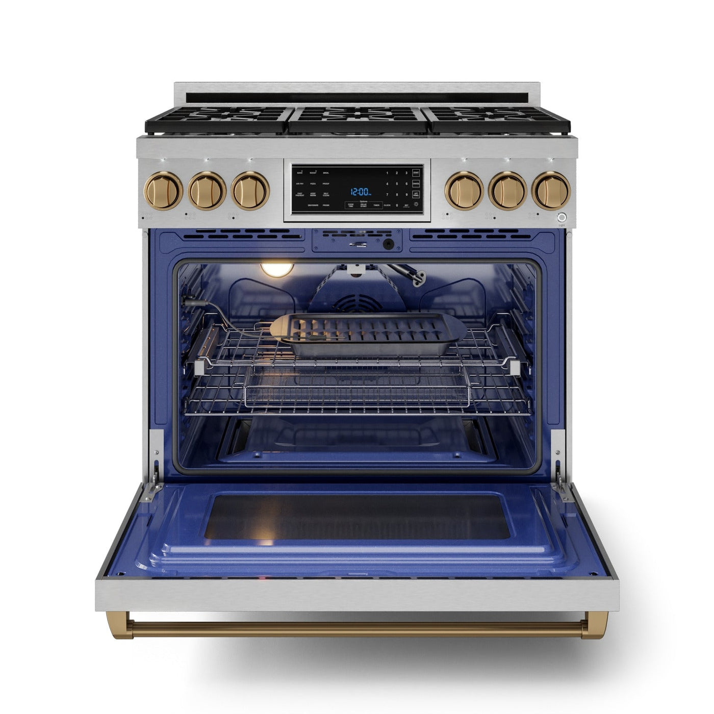 Thor Kitchen Stainless Steel Freestanding Professional Liquid Propane Gas Range|Gordon Ramsay Series (6 cu.ft.) - RSG36LP-BRZ