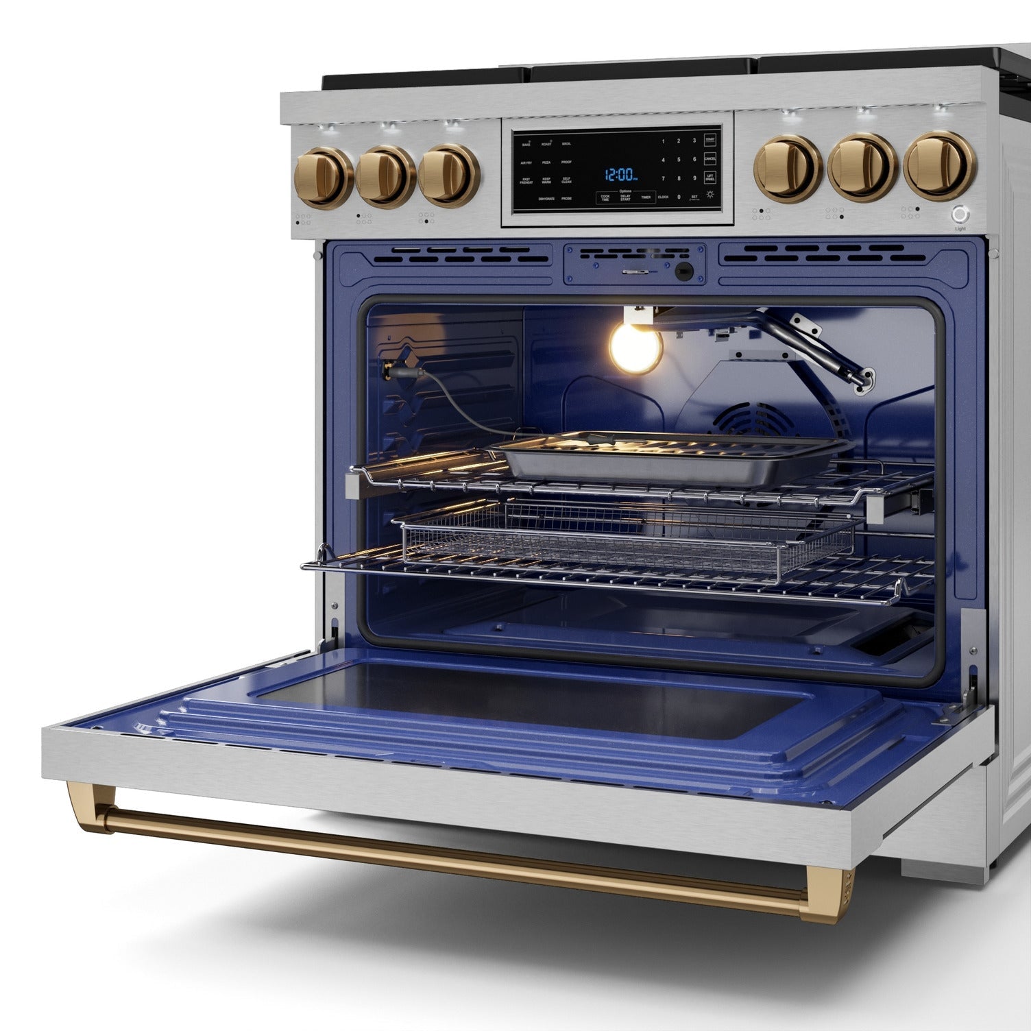 Thor Kitchen Stainless Steel Freestanding Professional Liquid Propane Gas Range|Gordon Ramsay Series (6 cu.ft.) - RSG36LP-BRZ