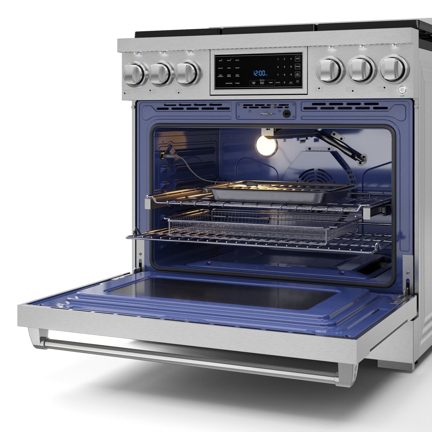 Thor Kitchen Stainless Steel Freestanding Professional Liquid Propane Gas Range|Gordon Ramsay Series (6 cu.ft.)- RSG36LP