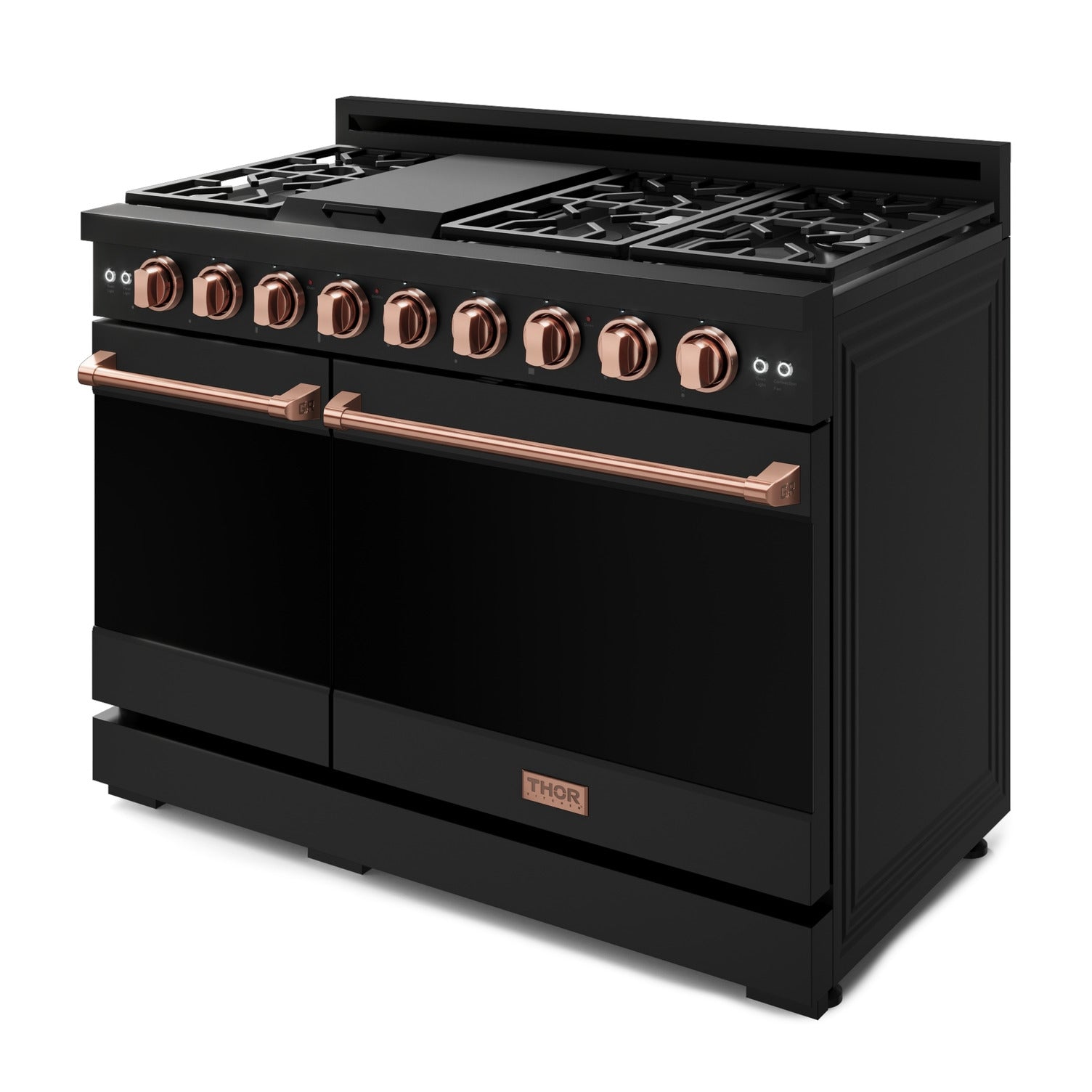 Thor Kitchen Black Stainless Steel Freestanding Professional Double Oven Liquid Propane Gas Range|Gordon Ramsay Series (7 cu.ft.) - RSG48EBLP-RSG