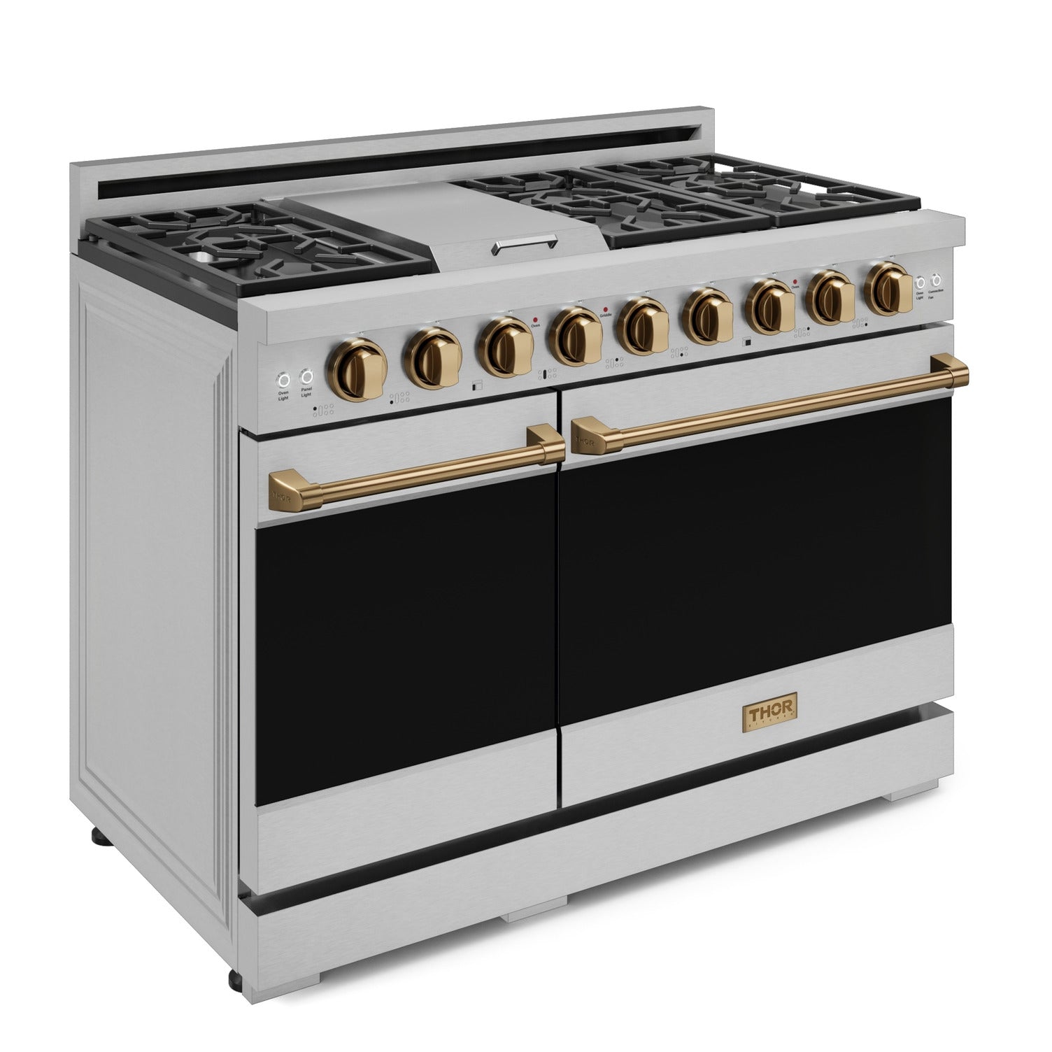Thor Kitchen Stainless Steel Freestanding Professional Double Oven Gas Range|Gordon Ramsay Series (7 cu.ft.) - RSG48ELP-BRZ