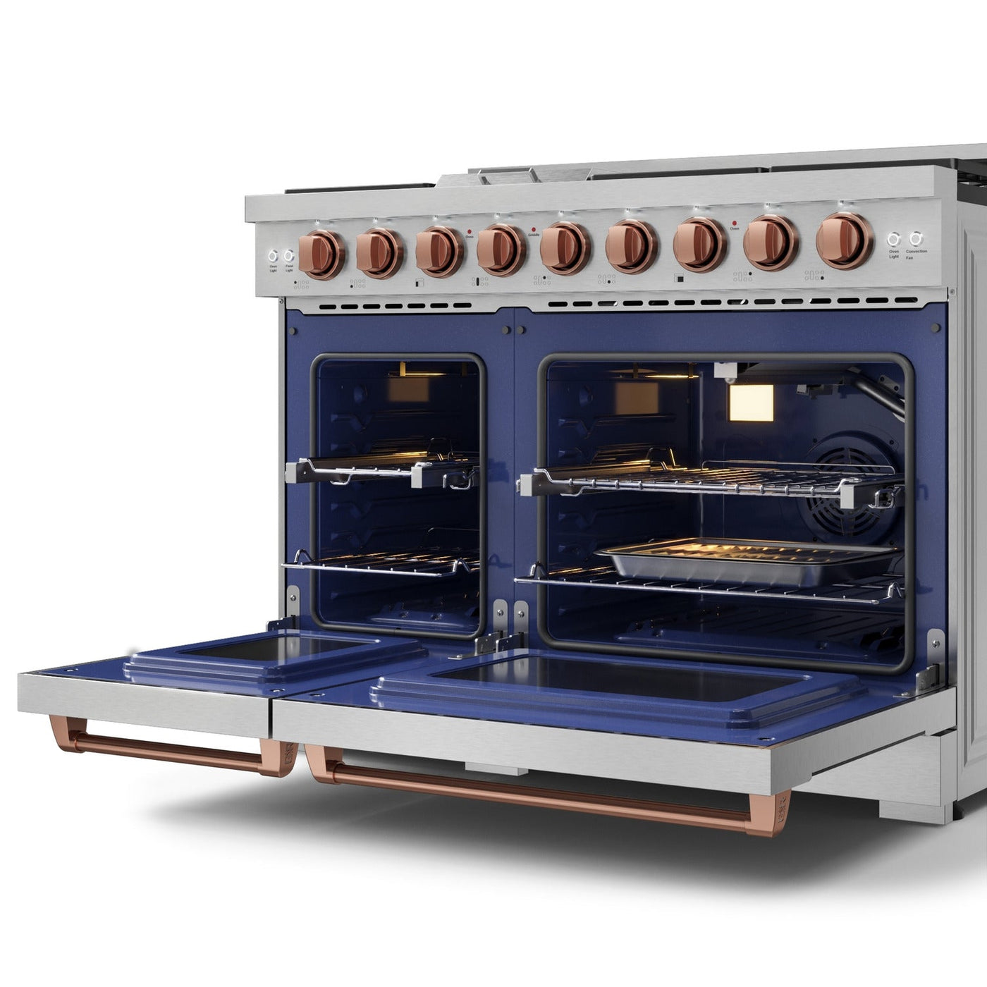 Thor Kitchen Stainless Steel Freestanding Professional Double Oven Gas Range|Gordon Ramsay Series (7 cu.ft.) - RSG48ELP-RSG