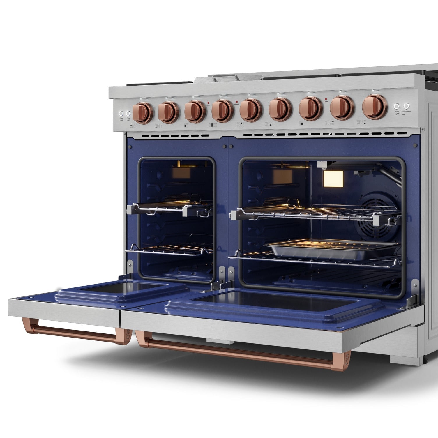 Thor Kitchen Stainless Steel Freestanding Professional Double Oven Gas Range|Gordon Ramsay Series (7 cu.ft.) - RSG48ELP-RSG