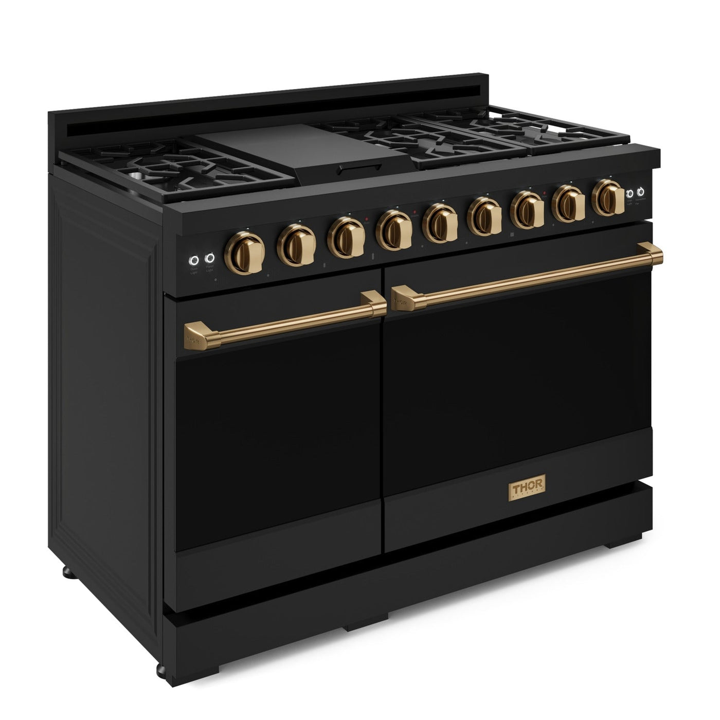 Thor Kitchen Black Stainless Steel Freestanding Professional Double Oven Liquid Propane Gas Range|Gordon Ramsay Series (7 cu.ft.) - RSG48EBLP-BRZ