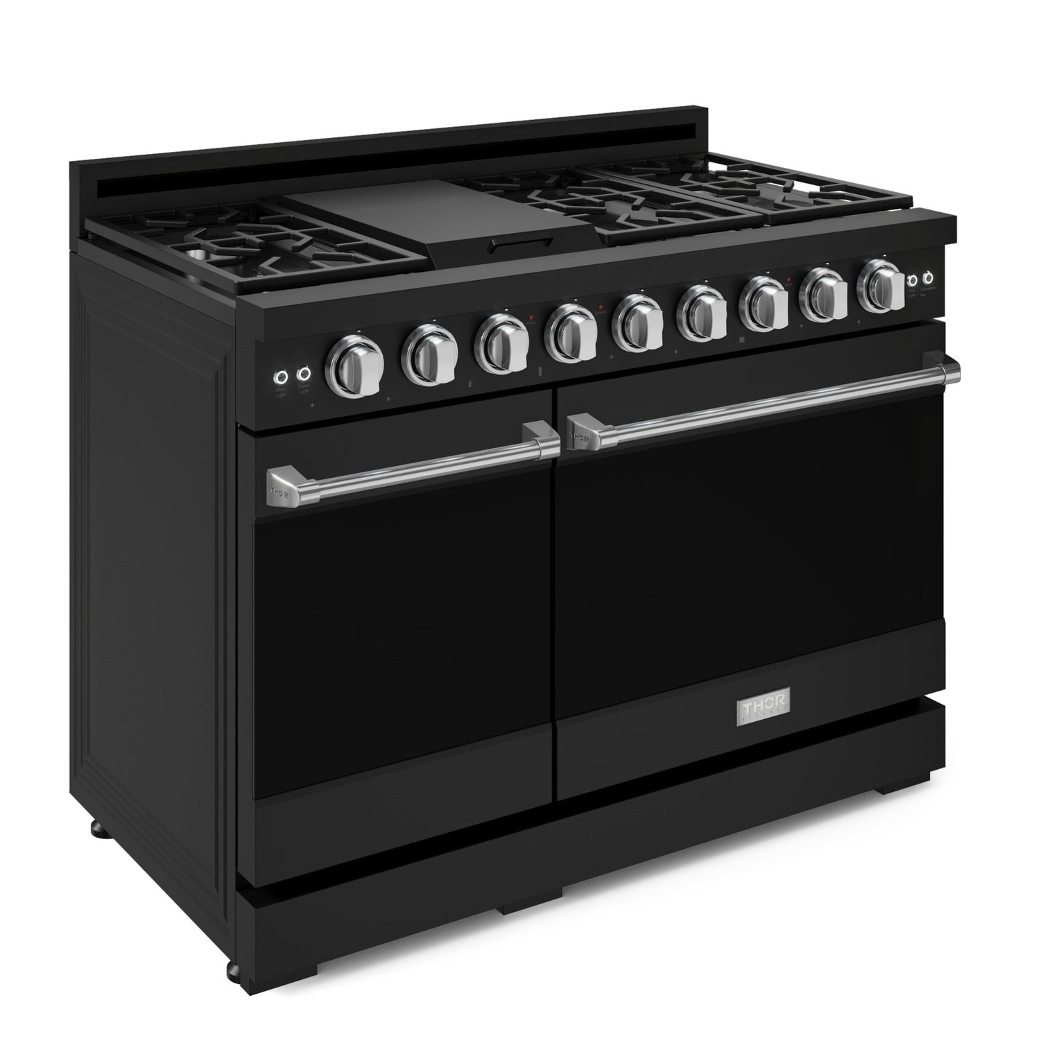 Thor Kitchen Black Stainless Steel Freestanding Professional Double Oven Liquid Propane Gas Range|Gordon Ramsay Series ( cu.ft.) - RSG48EBLP-SS